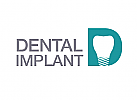 Zeichen, Signet, Symbol, Zahn, Implantat, Zahnarztpraxis, Implantologie, D, Logo