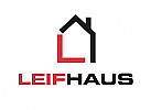 Zeichen, zweifarbig, Signet, Symbol, Haus, Immobilie, L, Logo