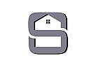 , zweifarbig, Signet, Symbol, Haus, Immobilie, S, Logo