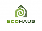 , Zeichen, zweifarbig, Signet, Symbol, Spirale, Schnecke, Haus, Logo