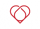 Zeichen, Signet, Symbol, Herz, Linie, Blutstropfen, Arztpraxis, Kardiologe, Logo