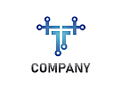 Buchstabe T Logo, Symbol T Logo, Data Logo, Digital Logo, Technologie Logo, Kommunikation Logo, Internet Logo, Cyber, Sicherheit, Programmierung, Computer