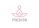 Zeiche, Signet, Symbol, Mensch, Meditation, Yoga, Achtsamkeit, Lotusblume, logo