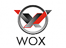W und X in Kreis Logo