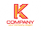Buchstabe K Logo, Symbol K Logo, Technologie Logo, Kommunikation Logo, Internet Logo, Cyber, Sicherheit, Programmierung, Computer