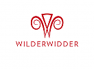 Zeichen, Signet, Symbol, Widder, Hrner, Buchstabe, W, Logo