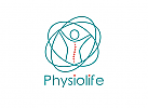 Zeichen,zweifarbig, Signet, Symbol, Mensch, Orthopdie, Physiotherapie, Ellipsen, Logo