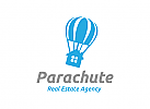 Fallschirm, Immobilien, Zuhause, Logo