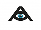 Zeichen, zweifarbig, Signet, Symbol, Auge, Optiker, Augenarzt, A, Logo