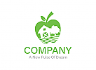 Apfel, Bauernhof, Bio, Natur, Logo