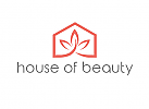 Zeichen, Signet, Symbol, Haus, Blume, Beauty, Kosmetik, Wellness, Yoga, Arztpraxis, Logo