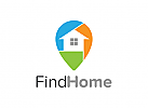 Haus, Karte, Pin, Karte, GPS, Lage, Immobilien, Hostes, Wohnen, Logo
