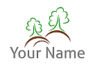Zwei Bume, Pflanzen, Grtner, Logo