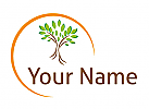 kologie, Zeichen, Baum, Pflanze und Sonne, Logo