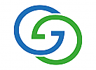 Zweifarbig, Zwei Kreise, Buchstabe, G, Logo