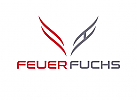 Zeichen, zweifarbig, signet, symbol, Feuer, Flammen, Fuchs, H, Logo