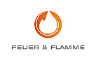 Zeichen, zweifarbig, Signet, symbol, Kreis, Flamm, Feuer, Logo