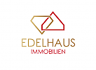 Zeichen, zweifarbig, Signet, Symbol, Haus, Diamant, Logo