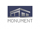 Zeichen, zweifarbig, Zeichnung, Haus, Villa, Immobilie, Monument, M, Logo