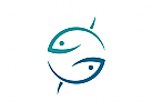 Zeichen, zweifarbig, Zeichnung, zwei Fische, Hai, Logo