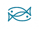 Zeichen, Zeichnung, zwei Fische, Linie, Logo