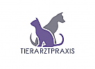 , zweifarbig, Zeichnung, Hund, Katze, Tierarzt, Logo