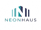 Zeichen, zweifarbig, Zeichnung, Sulen, Haus, N, Logo