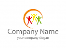 kologisch, Zeichen, Zeichnung, Symbol, Drei Personen, Kinder, Sonne, Logo