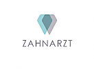 Zahnarzt, Zahnarztpraxis, Zeichen, zweifarbig, Zeichnung, Diamant, Edelstein, Logo