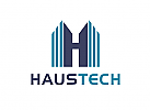 Zeichen, zweifarbig, Zeichnung, Haus, Immobilie, Verwaltung, Technik, H, Logo