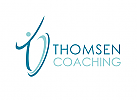 , Zeichen, zweifarbig, Mensch, Physiotherapie,  Coaching, Consulting, T, Logo