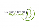 Zeichen, zweifarbig, Physiotherapie, Praxis, B, Logo