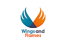 Zeichen, zweifarbig, Zeichnung, Flgel, Flammen, Adler, Logo