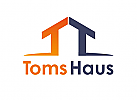 Zeichen, Zeichnung, Signet, Haus, Immobilie, T, Logo