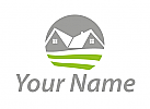 Zweifarbig, Dcher, Huser, Immobilien, Dachdecker, Logo