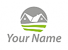 kologisch, Zweifarbig, Dcher, Huser, Immobilien, Dachdecker, Logo