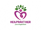 , Yoga, Heilpraktiker, Meditation, Blatt, Kreis, Wellness, Spa, Kosmetik, sthetische Verfahren, Ergnzungsladen Logo