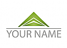 kologisch, Zweifarbig, Dreiecke und Linie, Immobilien, Dachdecker, Logo