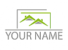 kologisch, Zweifarbig, Dcher, Huser, Immobilien, Dachdecker, Logo