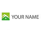 kologisch, Zweifarbig, Dcher, Huser, und Rechteck, Immobilien, Dachdecker, Logo