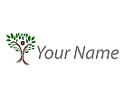 Zweifarbig, Mensch als Baum, Pflanze Logo