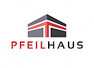 Zeichen, zweifarbig, Zeichnung, Immobilie, Haus, Pfeil