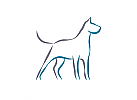 , zweifarbig, Signet, Symbol, Hund, Tierarztpraxis, Logo
