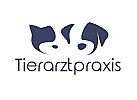 , Zeichnung, Tierarztpraxis, Katze, Hund, Logo