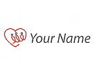 komedizin, Herz und Drei Personen, Familie, Team, Logo