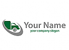 Zweifarbig, Lastwagen, LKW, Transport und Logistik Logo