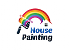 , Zeichen, Haus, Malerei Logo, Maler, Farbe, bunt Logo