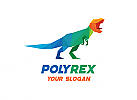 , Dinosaurier. Dinosaur, T-Rex, Raubtier, jurassisch, bunt, Medien, Marketing Logo 