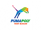 , Puma, Jaguar Logo, Panther Logo, springen Logo, Polygon, Medien, Marketing Logo