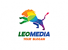 , Zeichen, Lion, Lwe, Knig, Polygon, bunt, Media, Marketing Logo